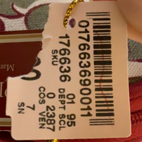 Enchante’ Accessories Inc 3 Piece Cosmetic Bag Set Maroon Gold Tan Scroll Design - Picture 6 of 6